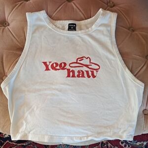 SHEIN White Tank Top with Red Print